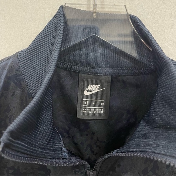 Nike Sportswear NSW Jacquard Track Jacket Full Zip Rib Knit Trim Streetwear Blue - Picture 9 of 13